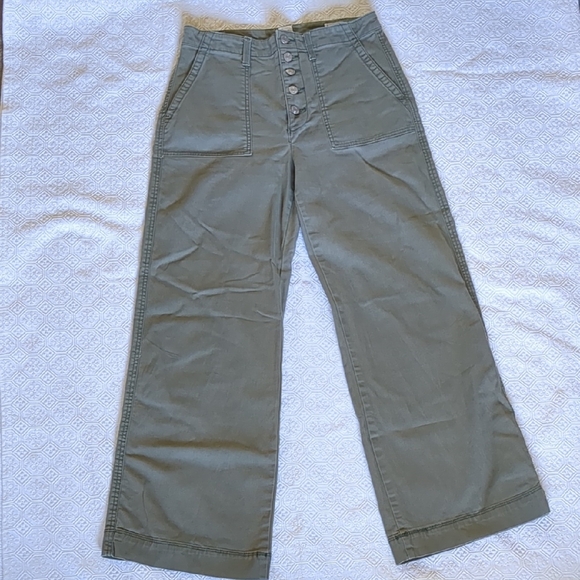 GAP Pants - GAP Wide Leg Pants - Olive Green